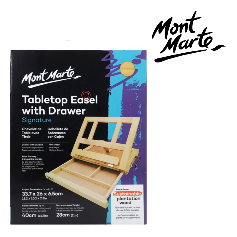 MM Table Easel w/Drawer - Pine Wood