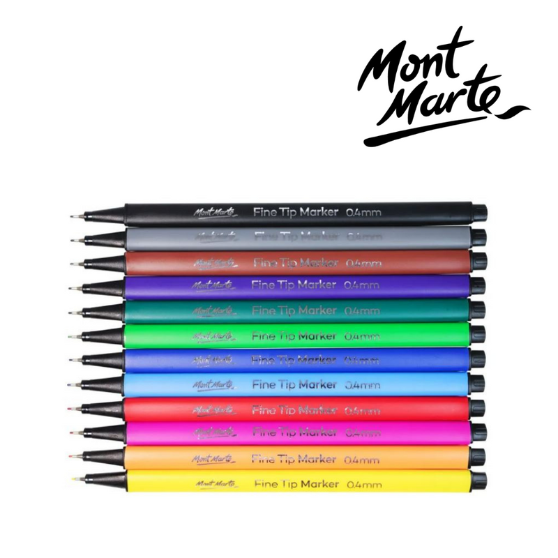 MM Fine Tip Markers 12pc Tri Grip in Case