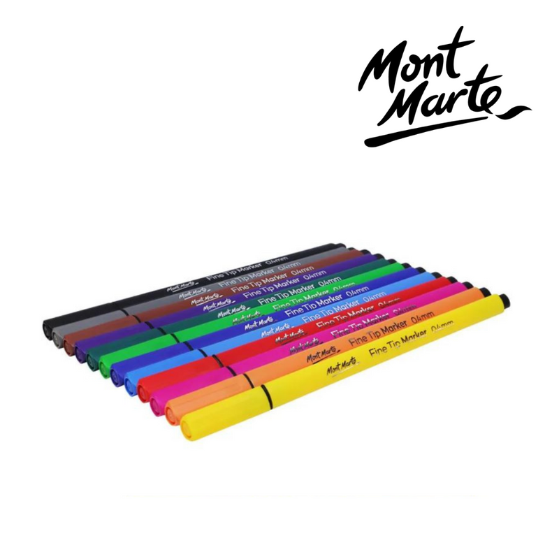 MM Fine Tip Markers 12pc Tri Grip in Case
