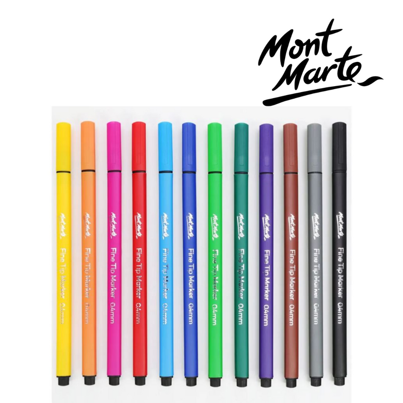 MM Fine Tip Markers 12pc Tri Grip in Case