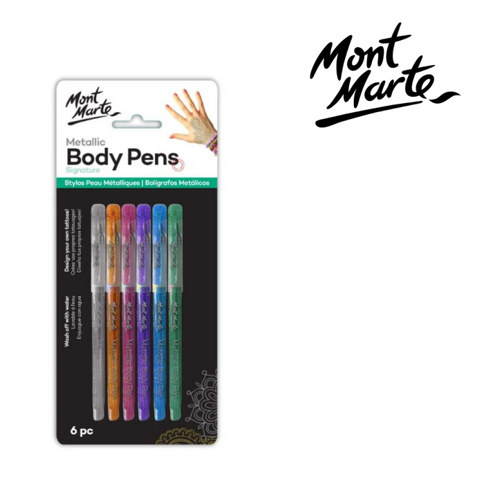 Mont Marte Metallic Body Pens 6pc