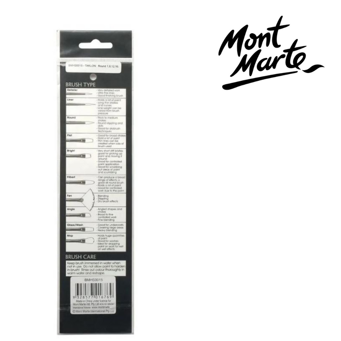 Mont Marte Gallery Series Brush Set Acrylic 4pc
