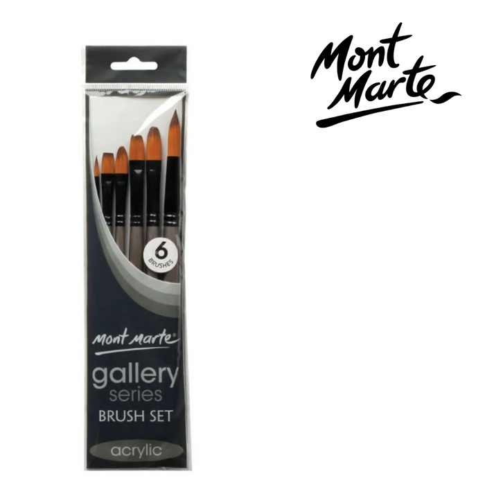 Mont Marte Gallery Series Brush Set Acrylic 6pc