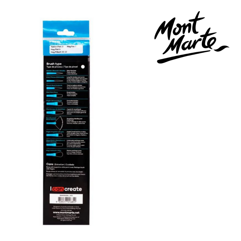 Mont Marte Gallery Series Brush Set Oils 5pc