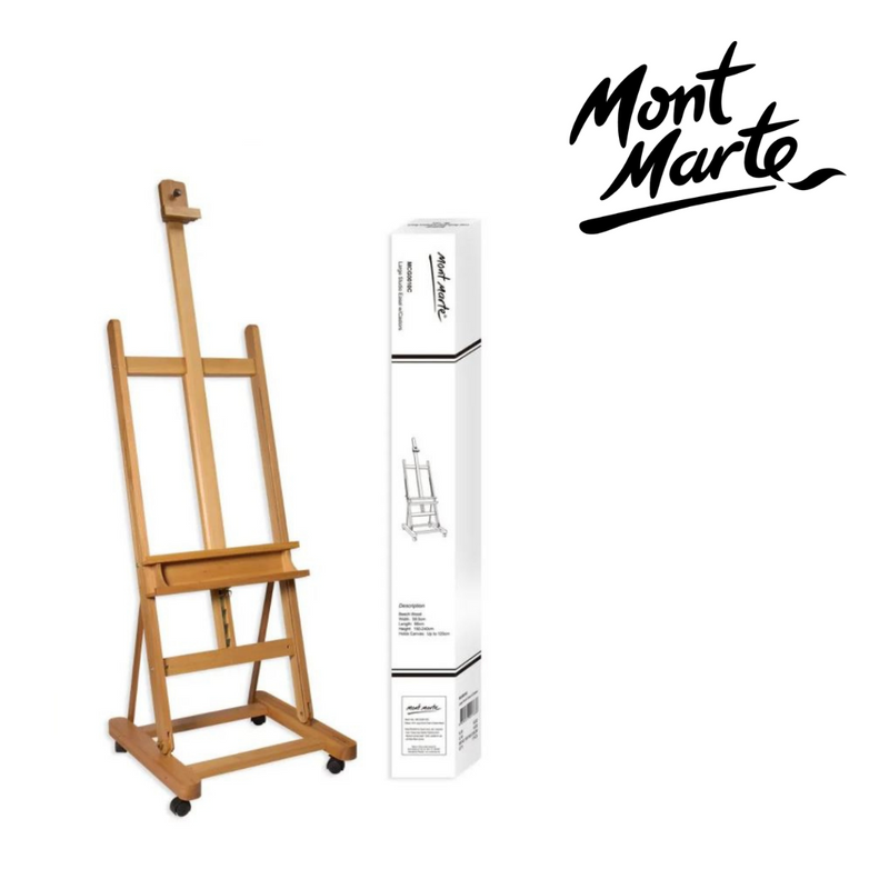 MM Large Studio Easel w/castors Beech Wood