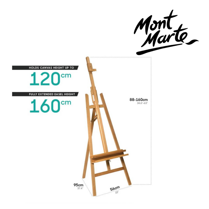 Mont Marte Floor Easel w/Tilt Beech Wood