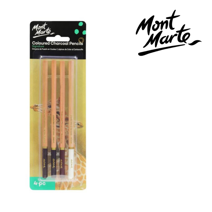 Mont Marte Coloured Charcoal Pencils 4pc