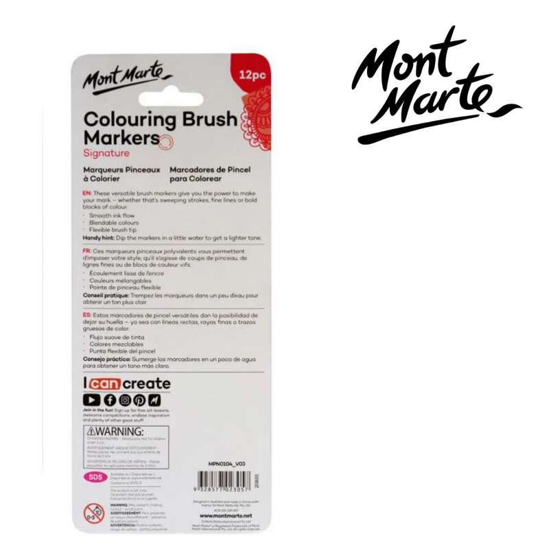 MM Colouring Brush Markers 12pc