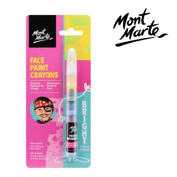 Mont Marte Kids Face Painting Nail Crayons - Bright
