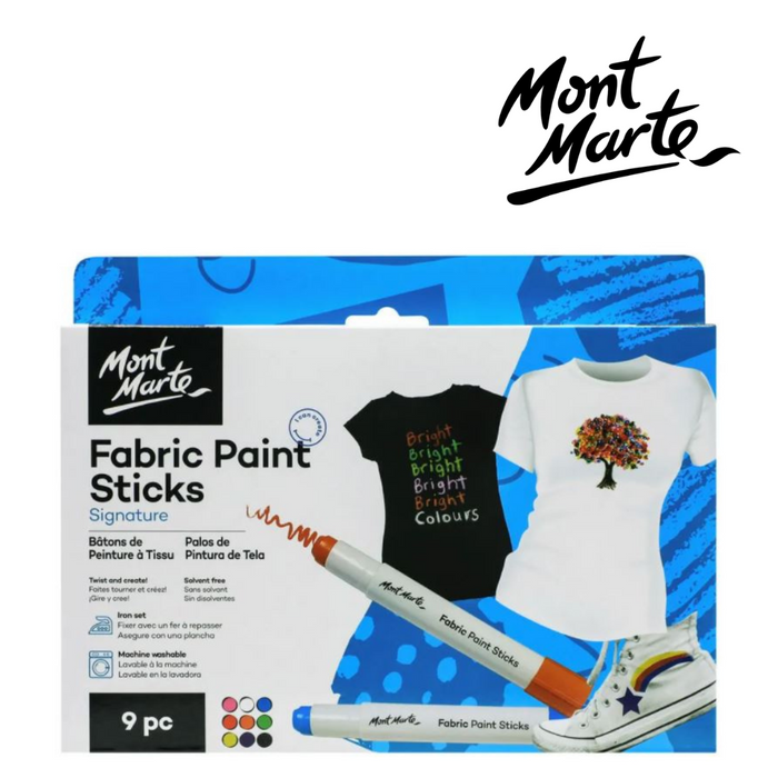 Mont Marte Fabric Paint Sticks 9pc