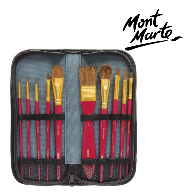 MM Brush Set in Wallet 11pc - Watercolour