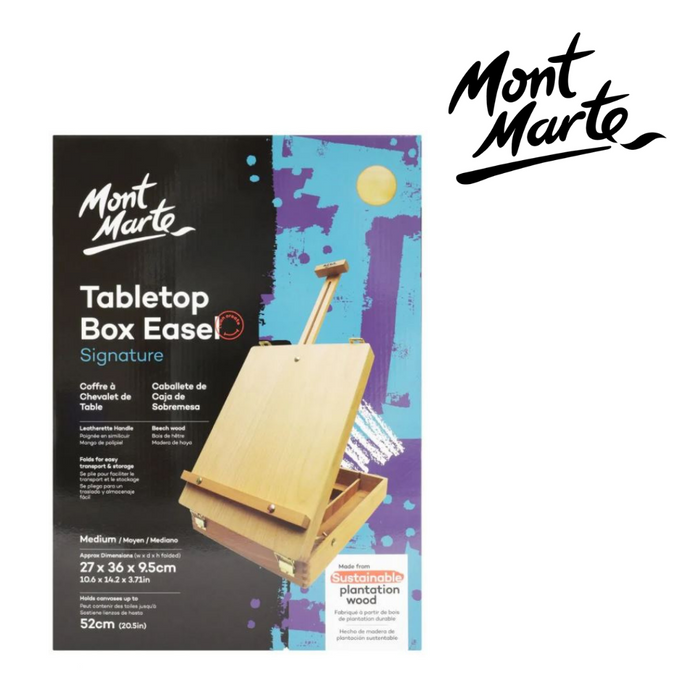 Mont Marte Tabletop Box Easel Med - Beech Wood