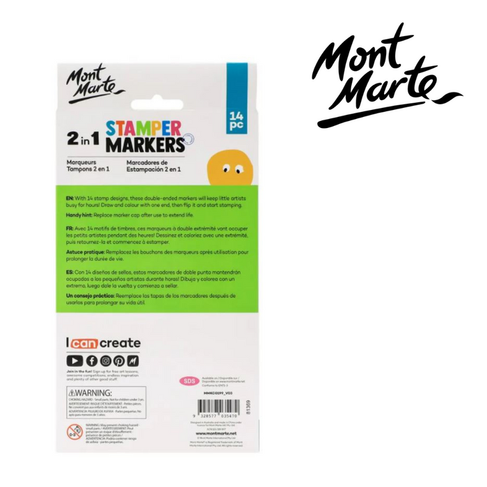 Mont Marte 2 in 1 Stamper Markers 14pc