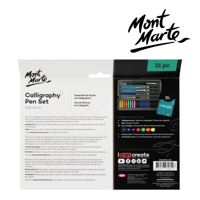 Mont Marte Calligraphy Pen Set 31pc