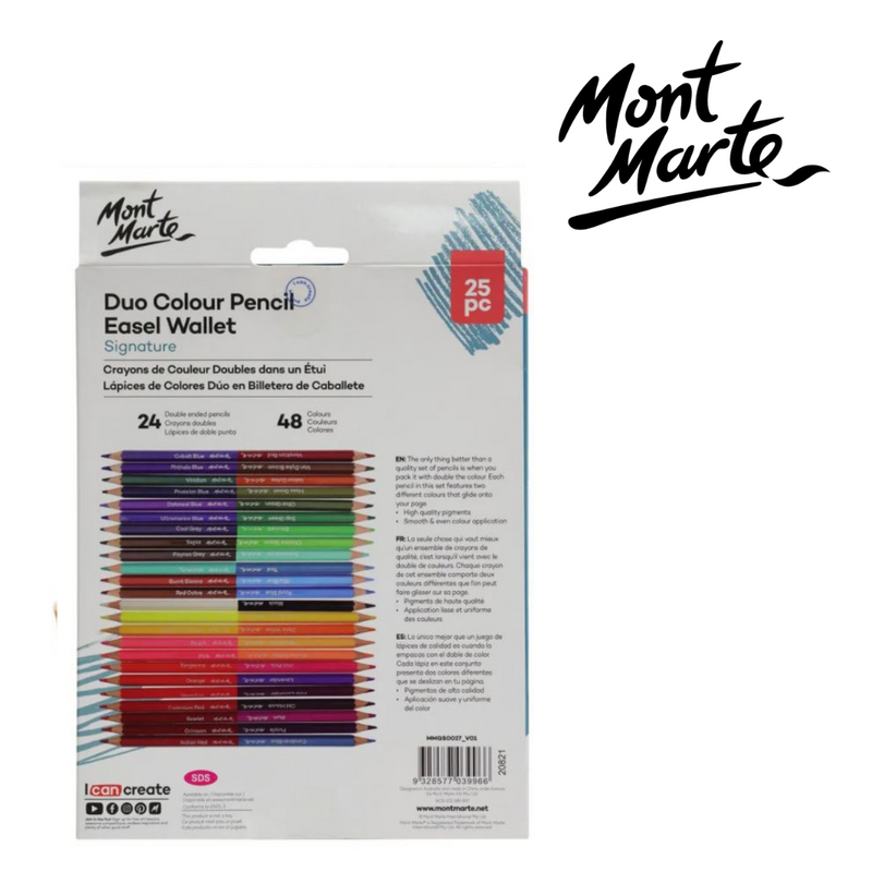 Mont Marte Duo Colour Pencil Easel Wallet 25pc