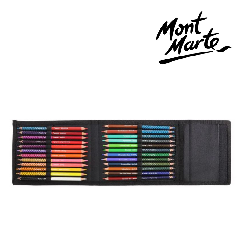 Mont Marte Duo Colour Pencil Easel Wallet 25pc