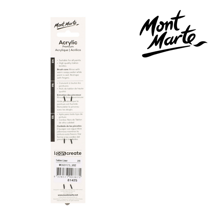 Mont Marte Artist Brush Taklon Liner 2/0