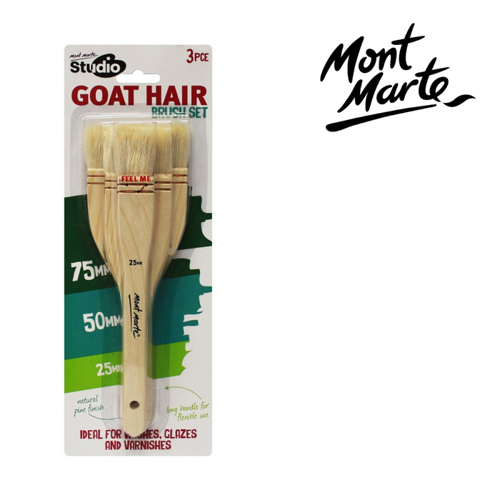 Mont Marte Goat Hair Brush Set 3pc