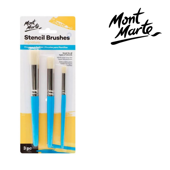 Mont Marte Stencil Brush Set 3pc 12/8/4