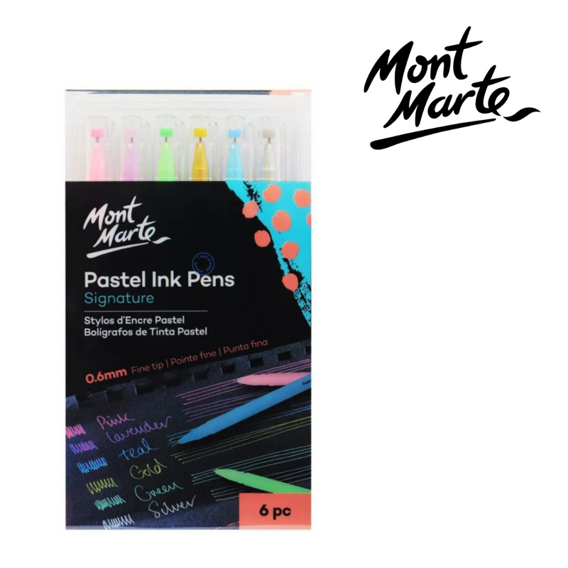 Mont Marte Pastel Ink Pens Fine Tip 6pc