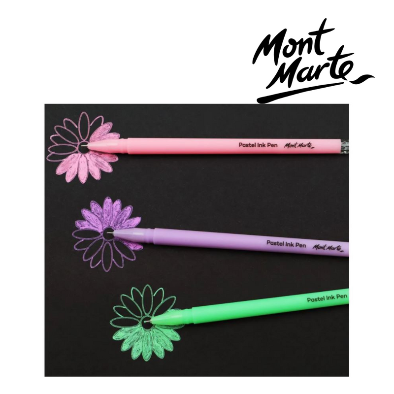 Mont Marte Pastel Ink Pens Fine Tip 6pc