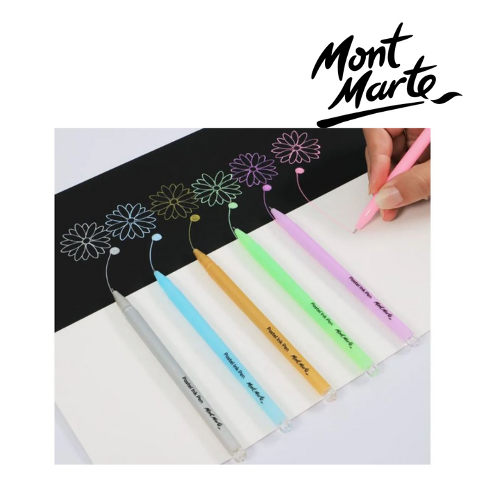 Mont Marte Pastel Ink Pens Fine Tip 6pc