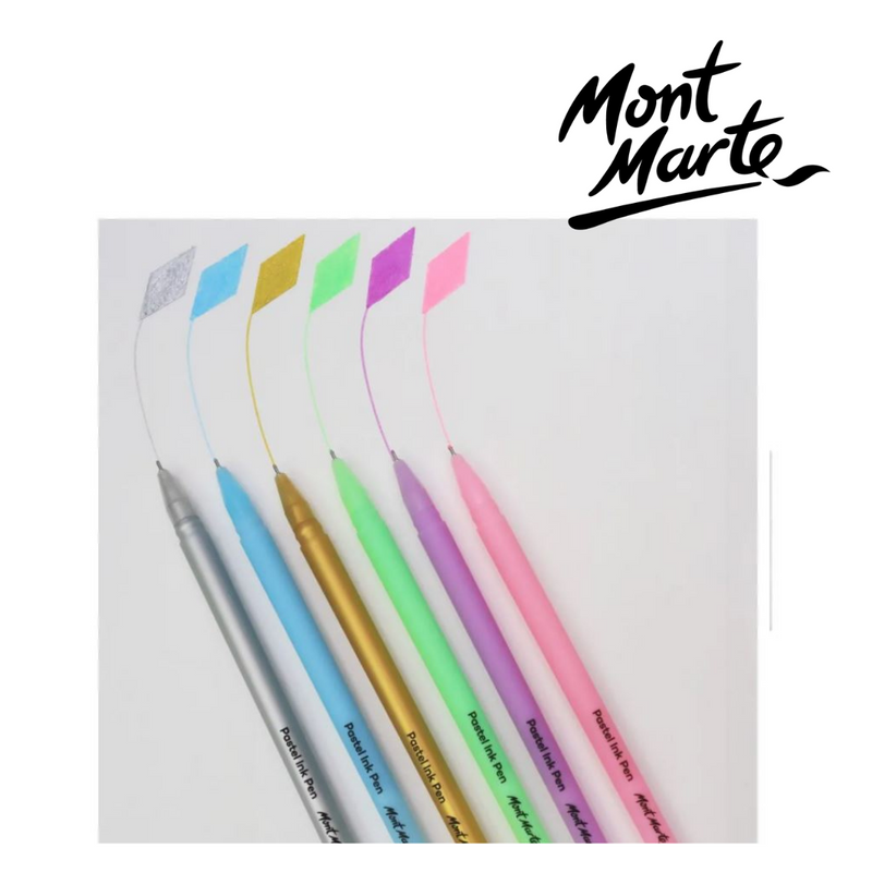 Mont Marte Pastel Ink Pens Fine Tip 6pc