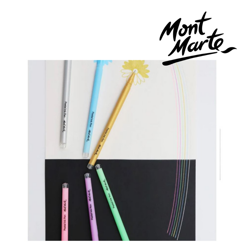 Mont Marte Pastel Ink Pens Fine Tip 6pc