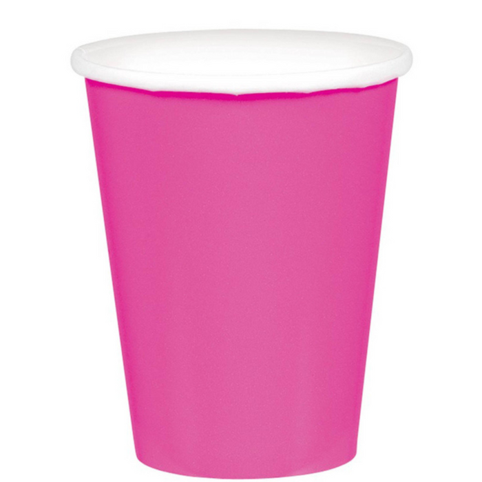 Paper Cups 266ml 20 Pack - Bright Pink