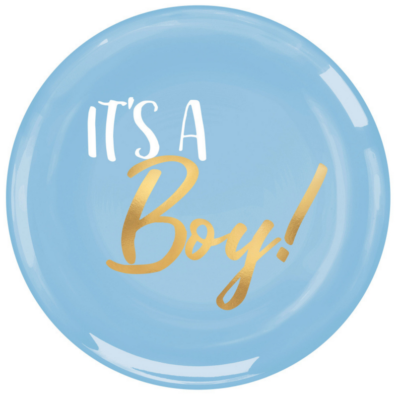 Plastic Plates Baby Shower Boy (19cm) 20pk