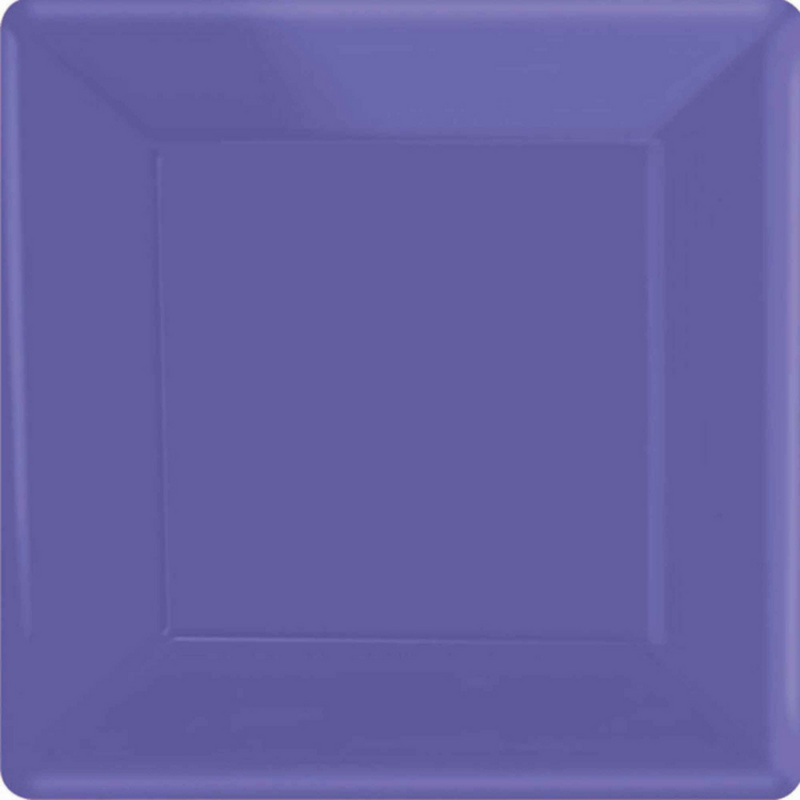 Paper Plates Square New Purple 17cm 20pk