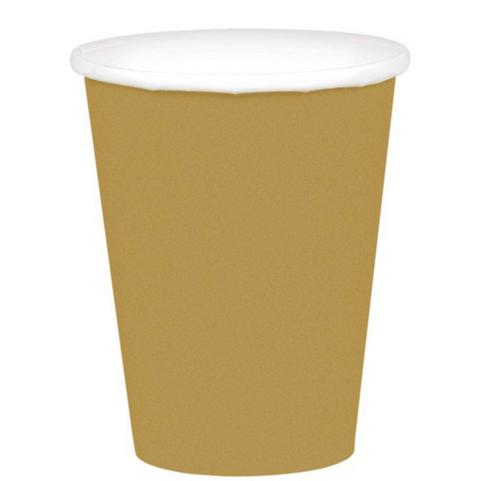 Paper Cups 266ml 20 Pack - Gold