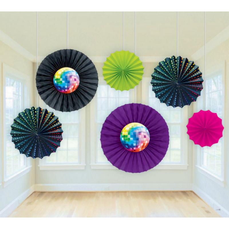 PARTY DECORS™ Disco Fever Paper Fan Decorations