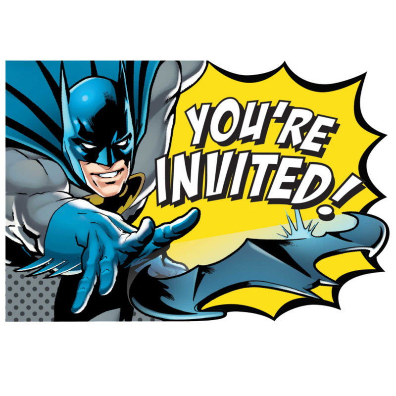 Batman Heroes Unite Invitations 8Pk