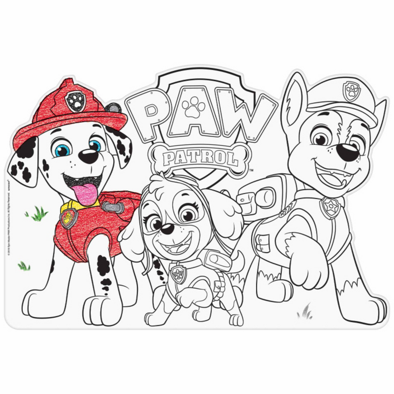 Paw Patrol Adventures Colour In Placemats 8Pk