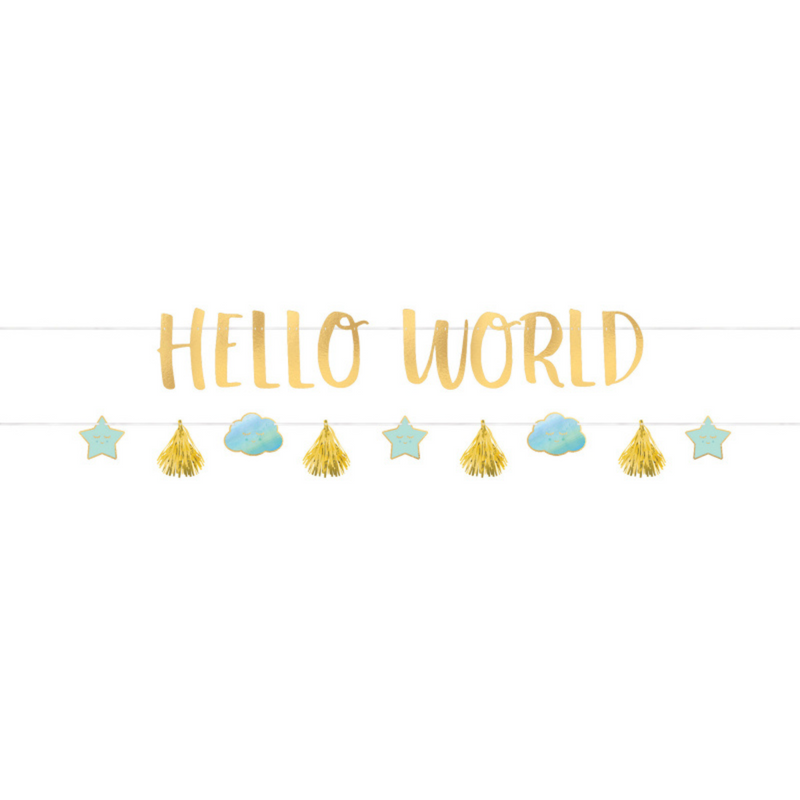 Oh Baby Boy Letter Banners Kit Hello World 2pk