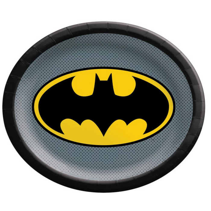 Batman Heroes Unite Shp Oval Plates Paper