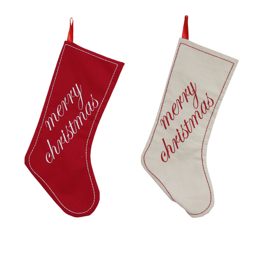 Canvas Stocking Embroidered