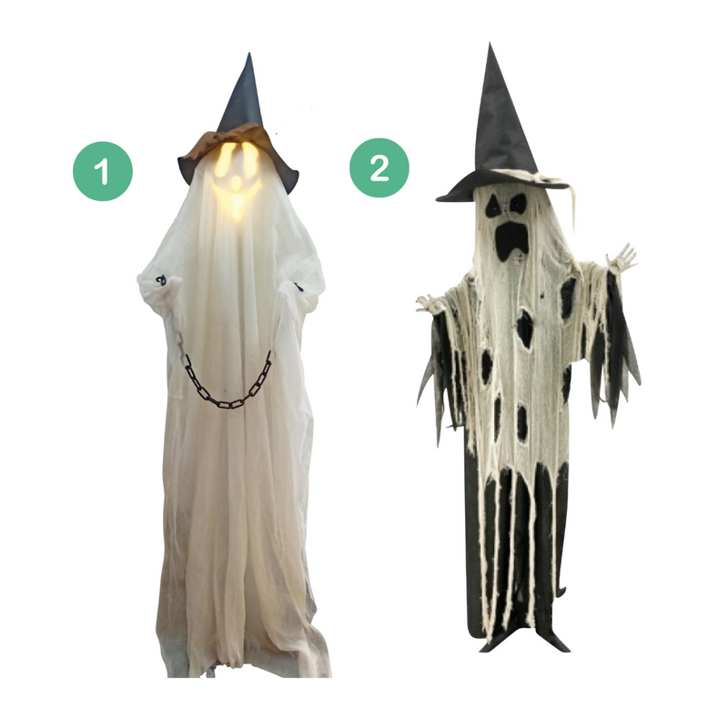 Animated Ghost In Witches Hat 200cm