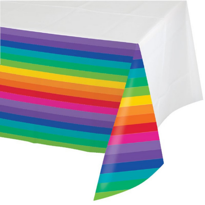 Rainbow Tablecover Plastic Bor der Print