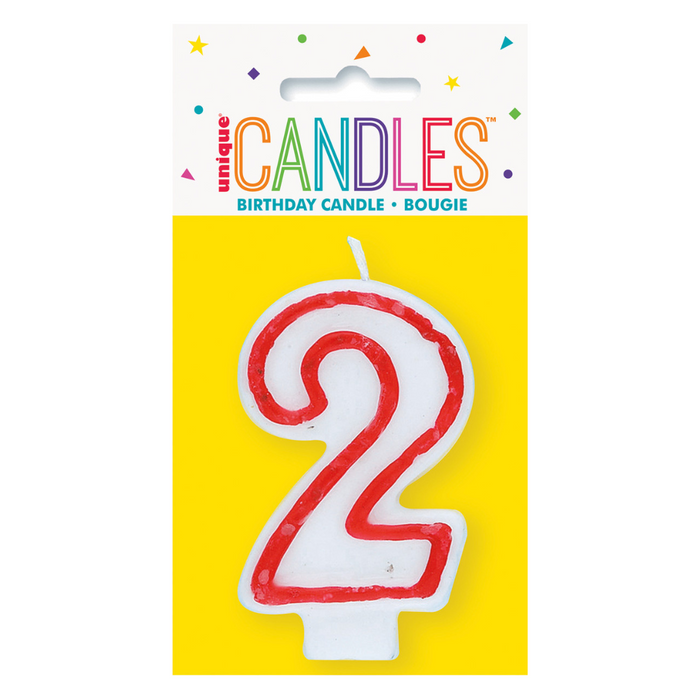 Numeral Candle 2 - Red