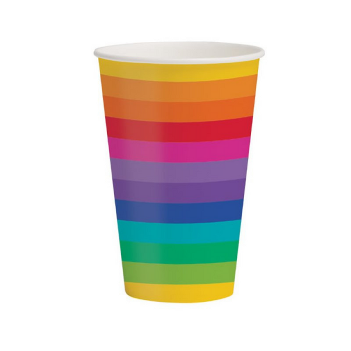 Rainbow Cups Paper 354ml Pk8