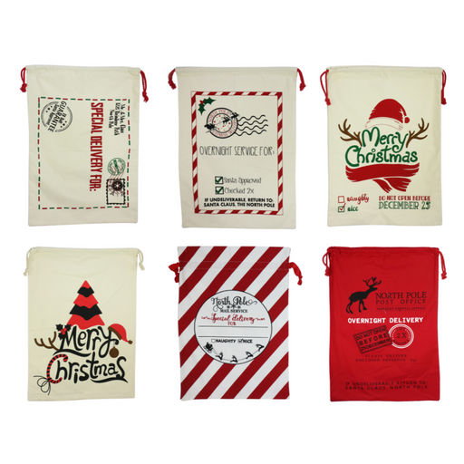 Deluxe Sack Natural with Print 48x68cm