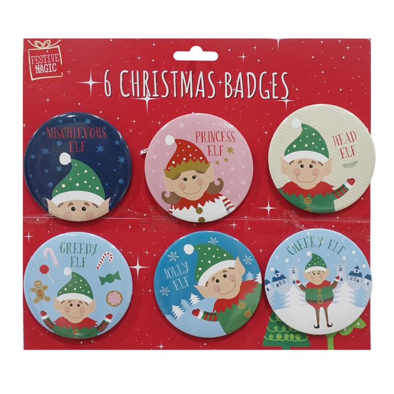 Christmas Elf Badge 6pc