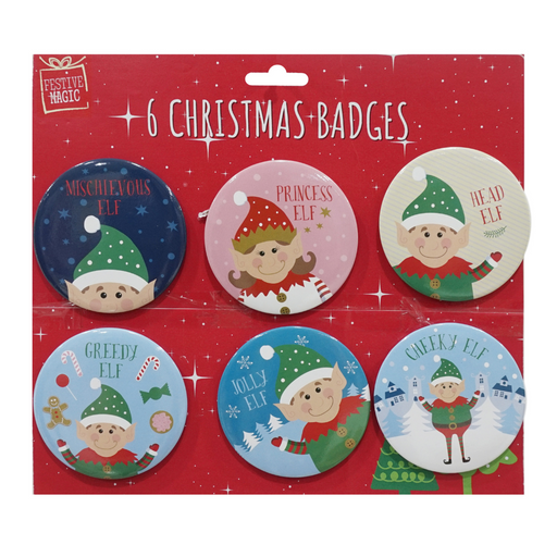 Christmas Elf Badge 6pc
