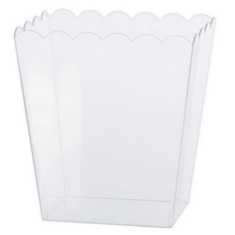 Scalloped Container Plastic Clear Small