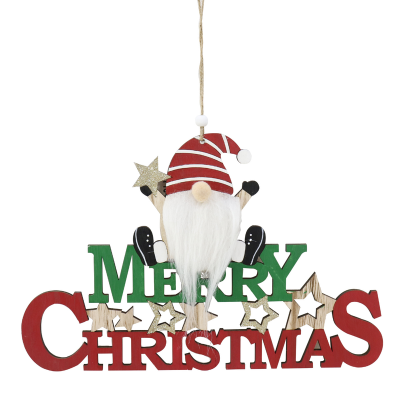 Merry Christmas Gnome Sign 30cm