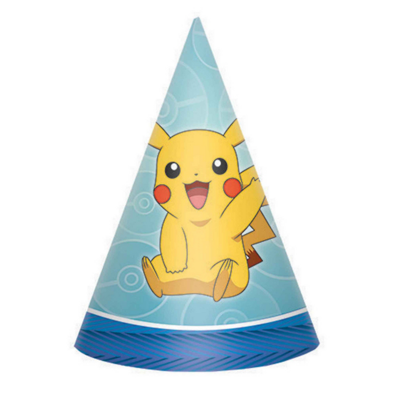 Pokemon Core Cone Hats Paper 8Pk