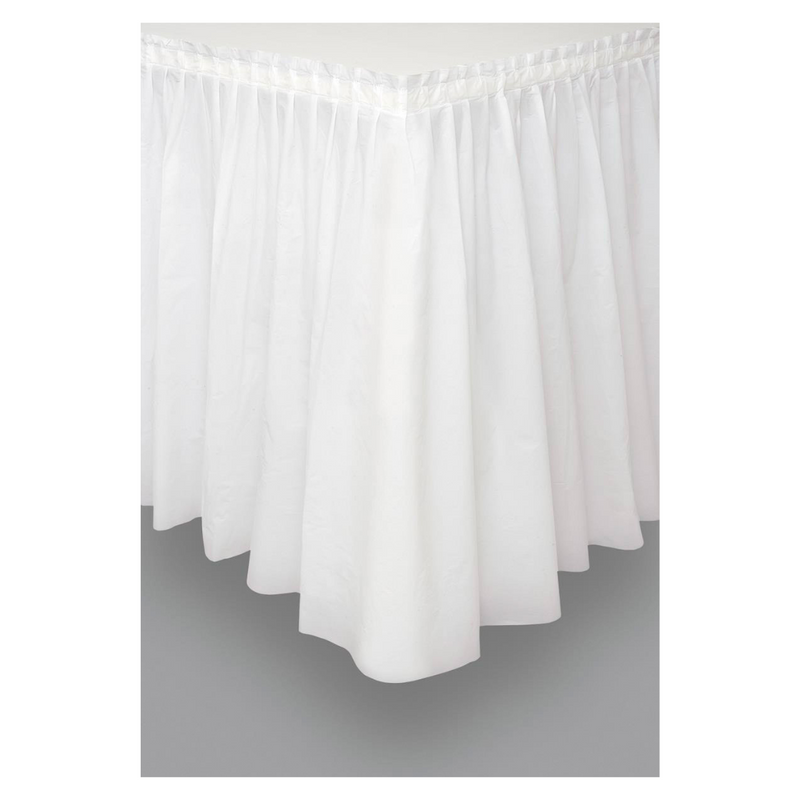 Bright White Plastic Tableskirt 73cm x 4.3m