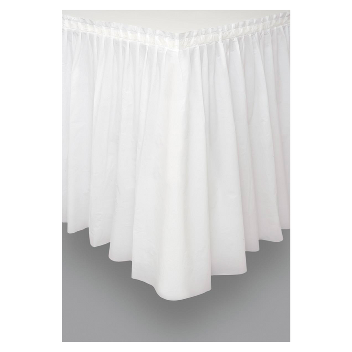 Bright White Plastic Tableskirt 73cm x 4.3m